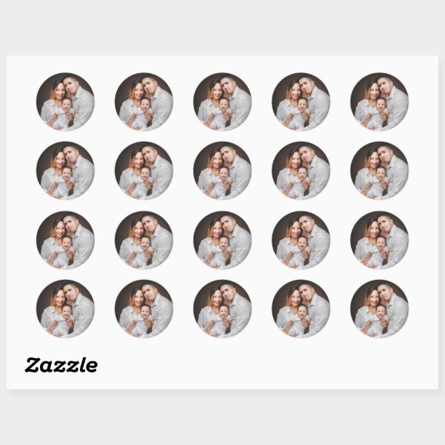Personalised Family Photo Custom Classic Round Sticker (Sheet)