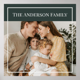 Personalised Family Photo   Custom Family Name  Poster