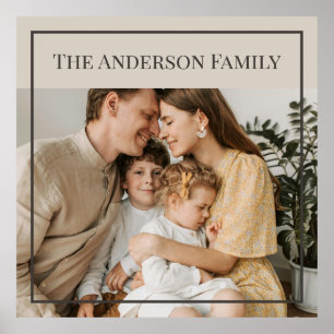 Personalised Family Photo   Custom Family Name  Poster