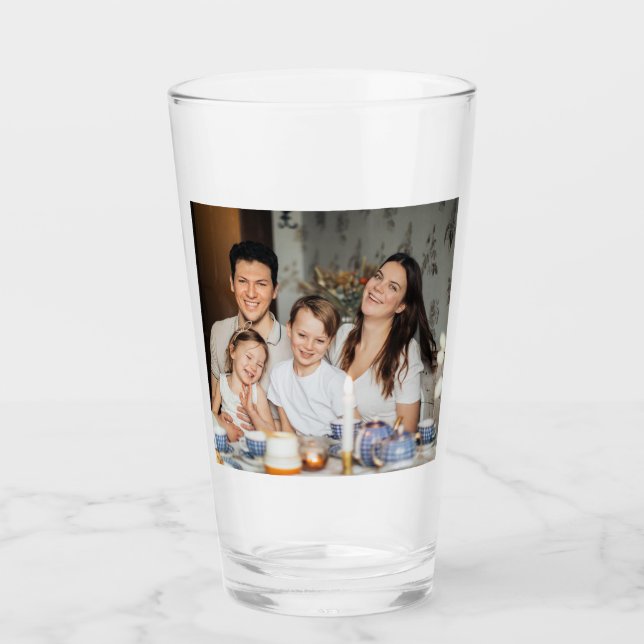 Personalised Family Photo Custom Keepsake Glass (Front)