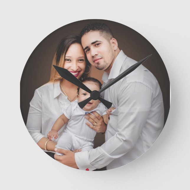 Personalised Family Photo Custom   Round Clock (Front)