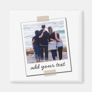 Personalised Family Photo & Custom Text Magnet