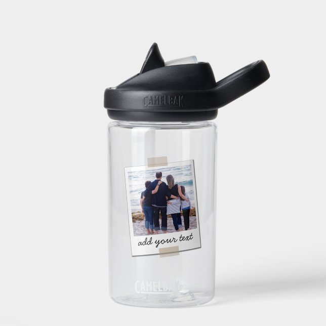 Personalised Family Photo & Custom Text   Water Bottle (Left)