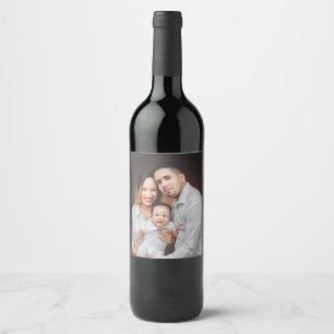 Personalised Family Photo Custom  Wine Label