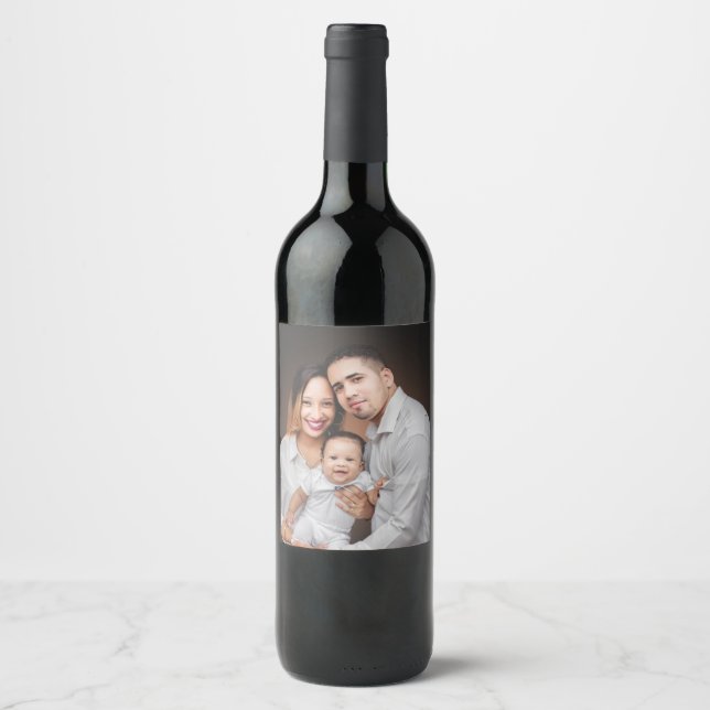 Personalised Family Photo Custom  Wine Label (Front)