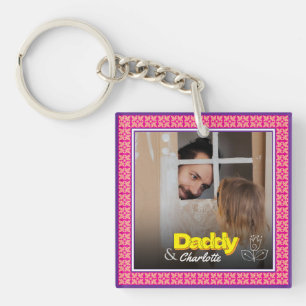 Personalised Family Photo – Dad Daughter-Son Image Key Ring