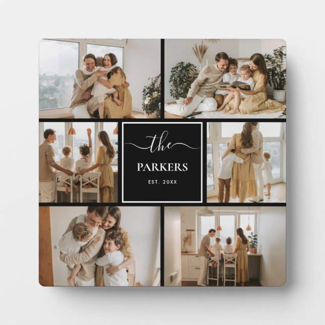 Personalised Family Photo Editable Colour Collage Plaque (Front)
