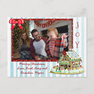 Personalised Family Photo Gingerbread House Cards