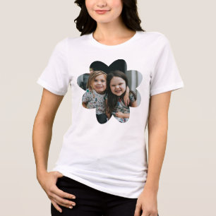 Personalised Family Photo Grandma Flower Frame Tri-Blend Shirt