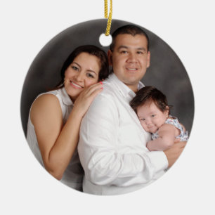 Personalised Family Photo Holiday Ceramic Tree Decoration