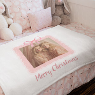 Personalised Family Photo Merry Christmas Blanket