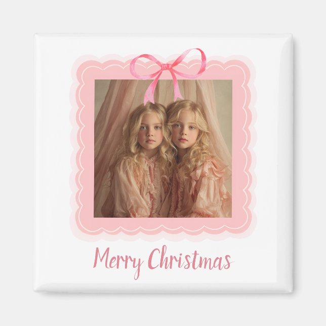 Personalised Family Photo Merry Christmas Magnet (Front)