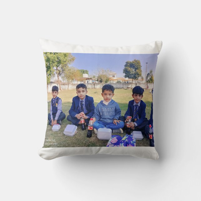 Personalised Family Photo Throw Pillows - two side (Front)