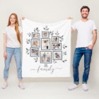 Personalised family photo tree fleece blanket