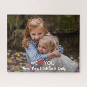 Personalised Family Photo We Love You Mum Jigsaw Puzzle