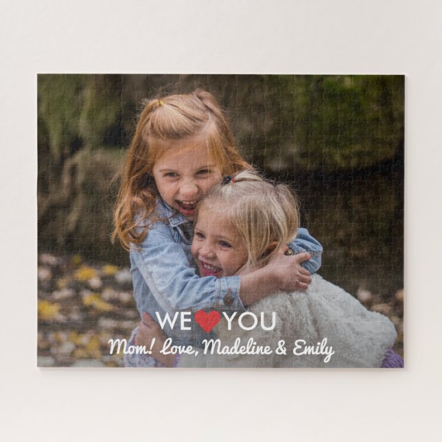 Personalised Family Photo We Love You Mum Jigsaw Puzzle (Horizontal)
