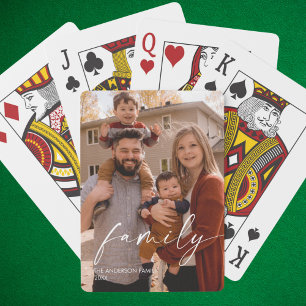 personalised Family Photo With Custom Text Playing Cards