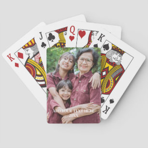 personalised Family Photo With Custom Text Playing Cards