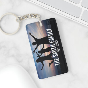 Personalised Family Photo with Family Name Key Ring
