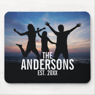 Personalised Family Photo with Family Name Mouse Pad