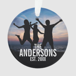 Personalised Family Photo with Family Name Ornament