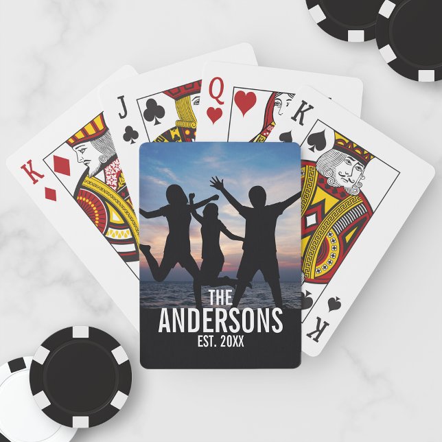Personalised Family Photo with Family Name Playing Cards (Creator Uploaded)