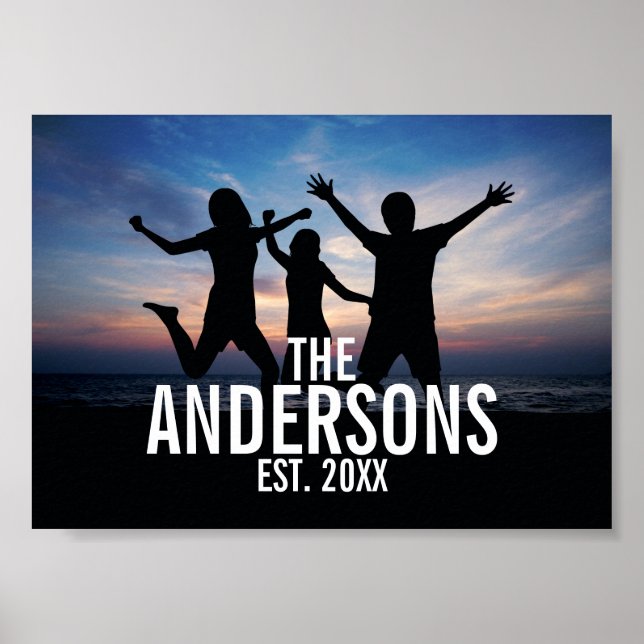 Personalised Family Photo with Family Name Poster (Front)