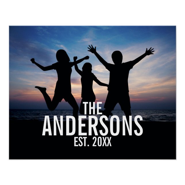 Personalised Family Photo with Family Name Poster (Front)