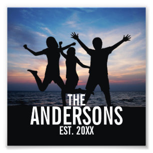 Personalised Family Photo with Family Name Print