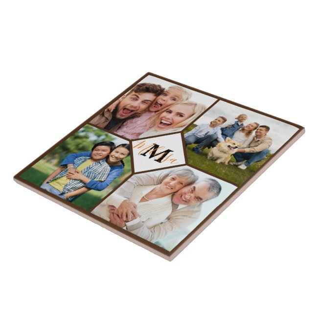 Personalised family photos  ceramic tile (Side)