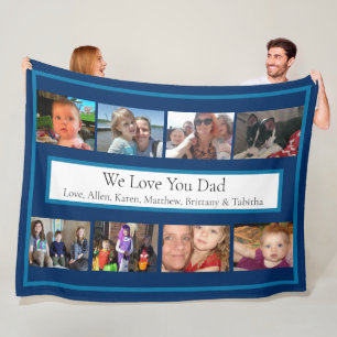 Personalised Family Photos   Gifts for Dad    Fleece Blanket