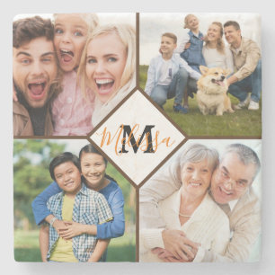 Personalised family photos  stone coaster