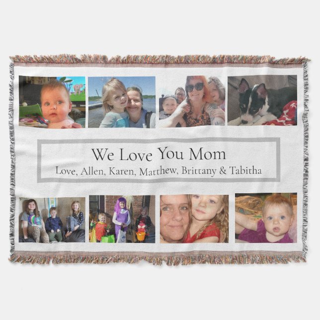 Personalised Family Photos Throw Blanket (Front)