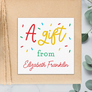 Personalised Family Rainbow Sprinkles Gift Enclosure Card