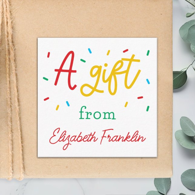 Personalised Family Rainbow Sprinkles Gift Enclosure Card (Creator Uploaded)