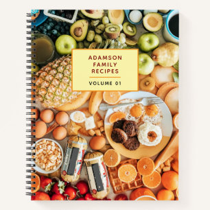 Personalised Family Recipe Book.   Cook's Kitchen Notebook