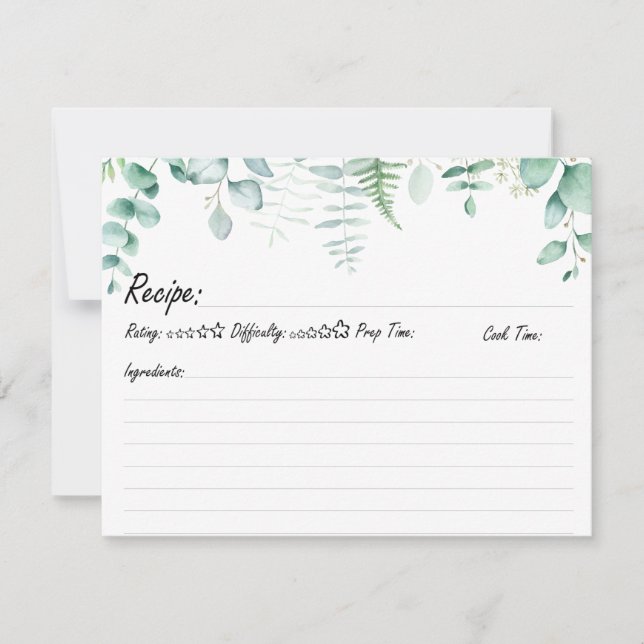 Personalised Family Recipe Eucalyptus Modern (Front)