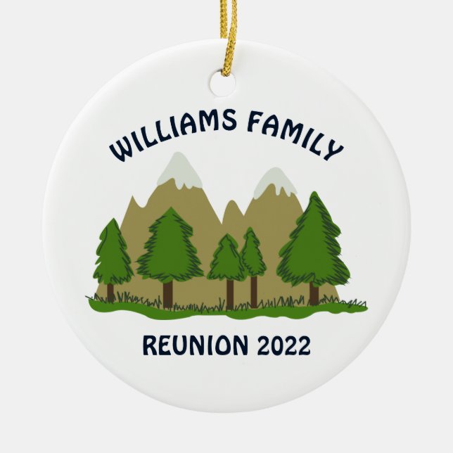 Personalised Family Reunion Ceramic Ornament (Front)