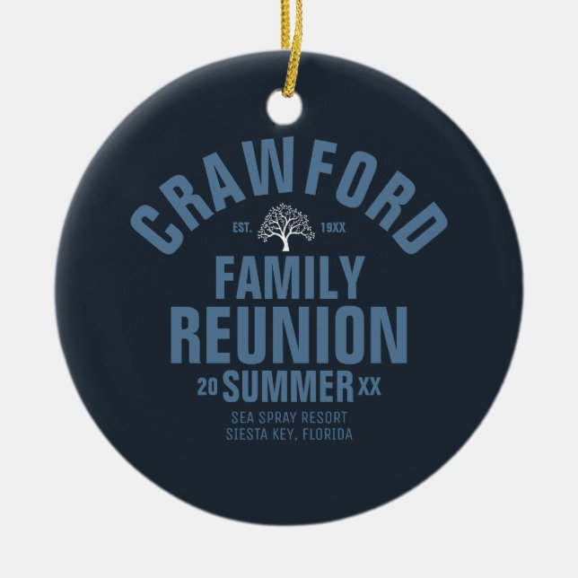 Personalised Family Reunion Ceramic Ornament (Front)