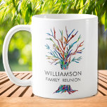 Personalised Family Reunion Coffee Mug<br><div class="desc">This stylish Family Reunion mug features a colourful mosaic family tree. Easily customisable with your family name. Because we create our own artwork you won't find this exact image from other designers. Use the Customise Further option to change the text size, style or colour if you wish. Original Mosaic ©...</div>