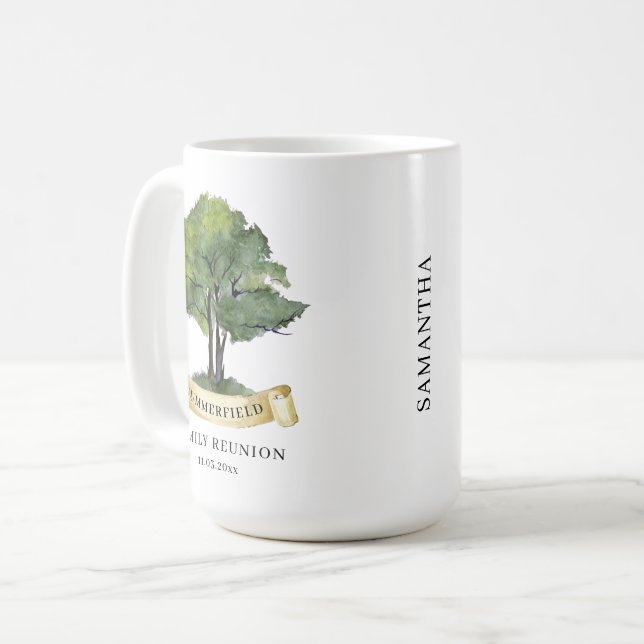 Personalised Family Reunion Cousins Tree Keepsake Coffee Mug (Front Left)