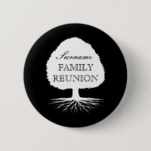 Personalised family reunion family tree buttons