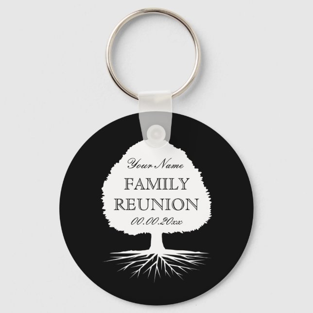 Personalised family reunion party favour keychains (Front)