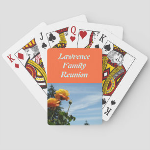 Personalised Family Reunion Party Favours Orange Playing Cards