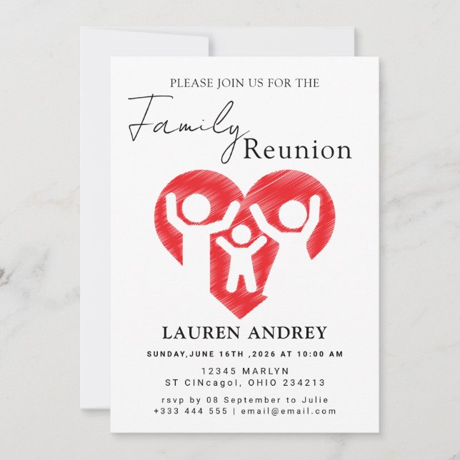Personalised Family Reunion Party Invitation (Front)