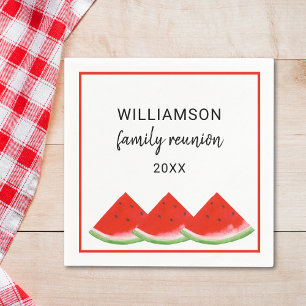 Personalised Family Reunion Red Watermelon Napkin