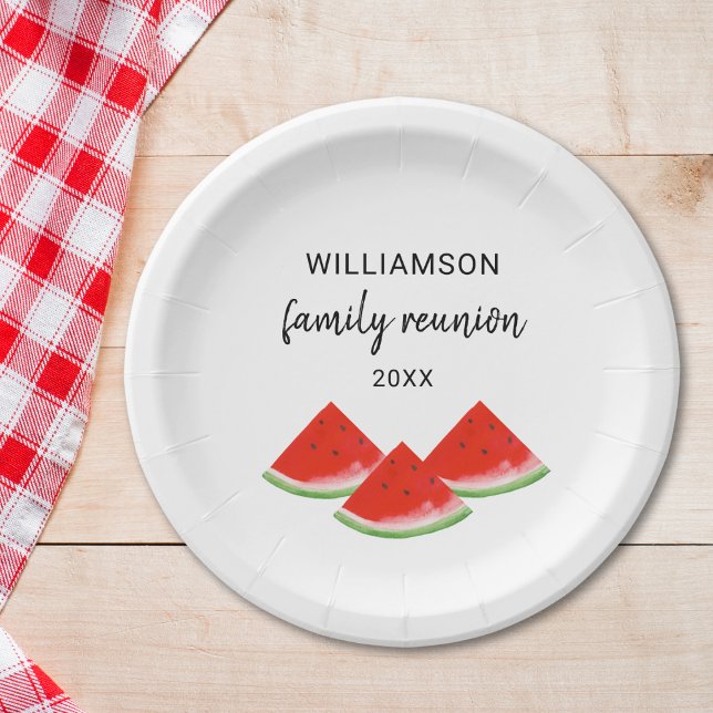 Personalised Family Reunion Red Watermelon Paper Plate (Creator Uploaded)