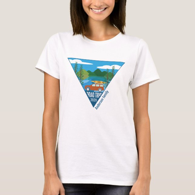 Personalised family Road trip into the mountain T-Shirt (Front)