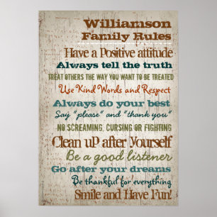 Personalised Family Rules House Sign