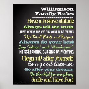 Personalised Family Rules House Sign